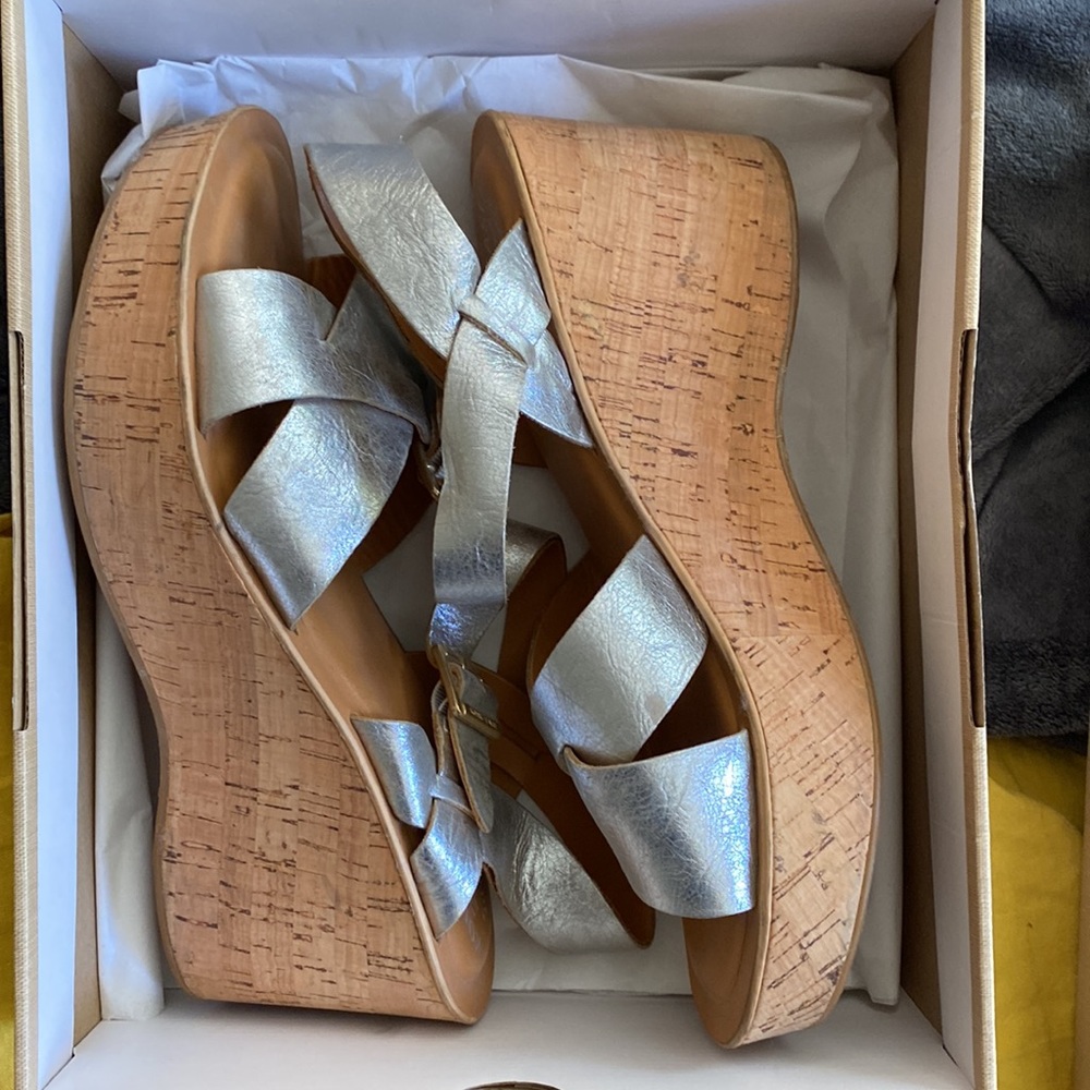 RARE Korkease Ava size 11 silver platform sanda…